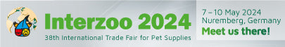 Web banner for the Interzoo Pet Fair in Nürnberg May 7-10th 2024